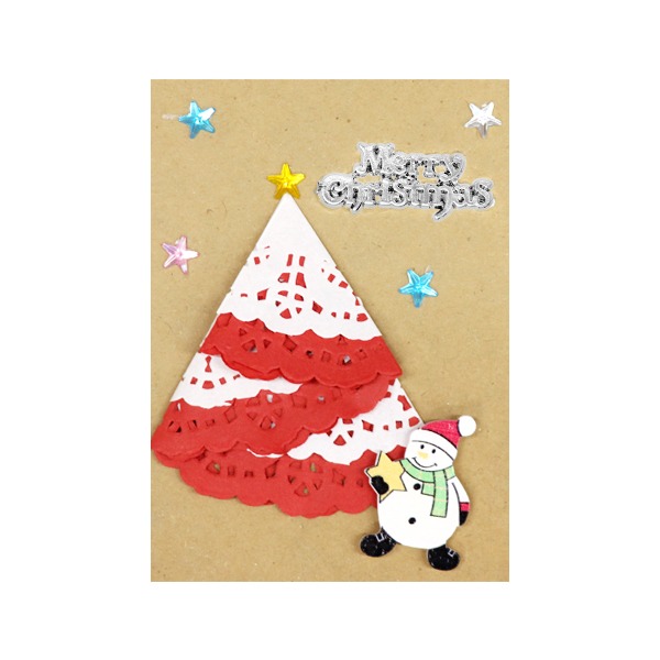 (재미스쿨) 크리스마스 카드만들기 패키지 16번 1인용 DIY 카드 꾸미기