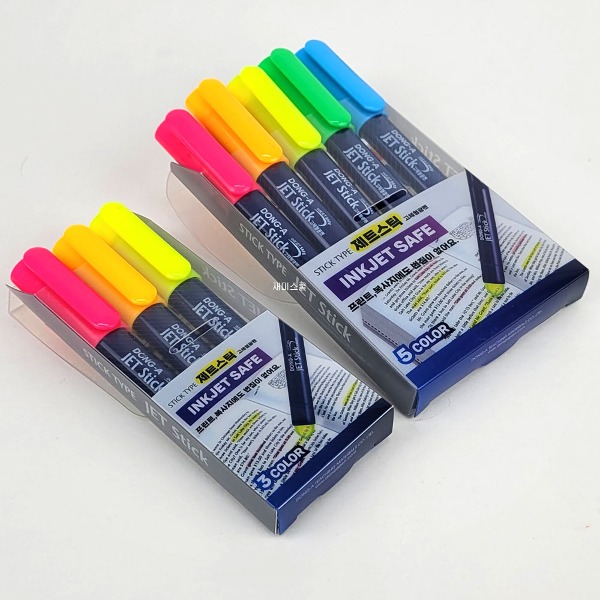 (동아연필) 제트스틱 고체 형광펜 3색 5색 세트 고체형광펜 (옵션x1종)
