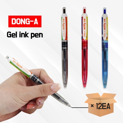 (동아) 미피 노크식 중성펜 0.48mm 12자루X1타 Gel ink Pen