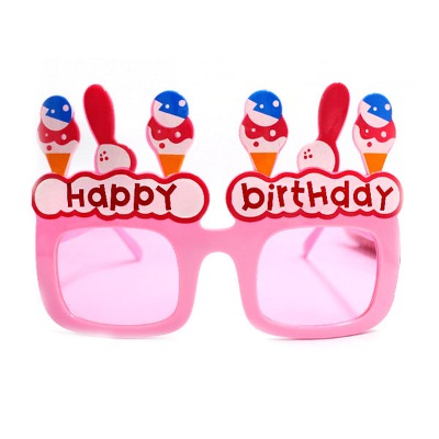 (NEO) Happy birthday 아이스크림 생일안경 핑크 1개 파티 이벤트